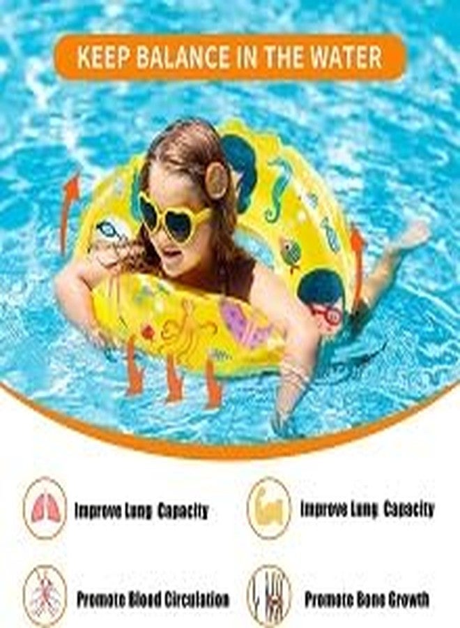 Zonoxo Cartoon Print Inflatable Swim Ring Floating Tube Cartoon Design Tube for Swimming Pool/Beach for Kids 3-10 Years Pack of 1(Yellow Color) - Image 3
